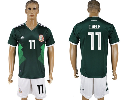 Mexico #11 C.Vela Green Home Soccer Country Jersey - Click Image to Close